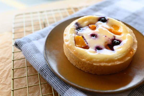 Blueberry Peach Flan 4"